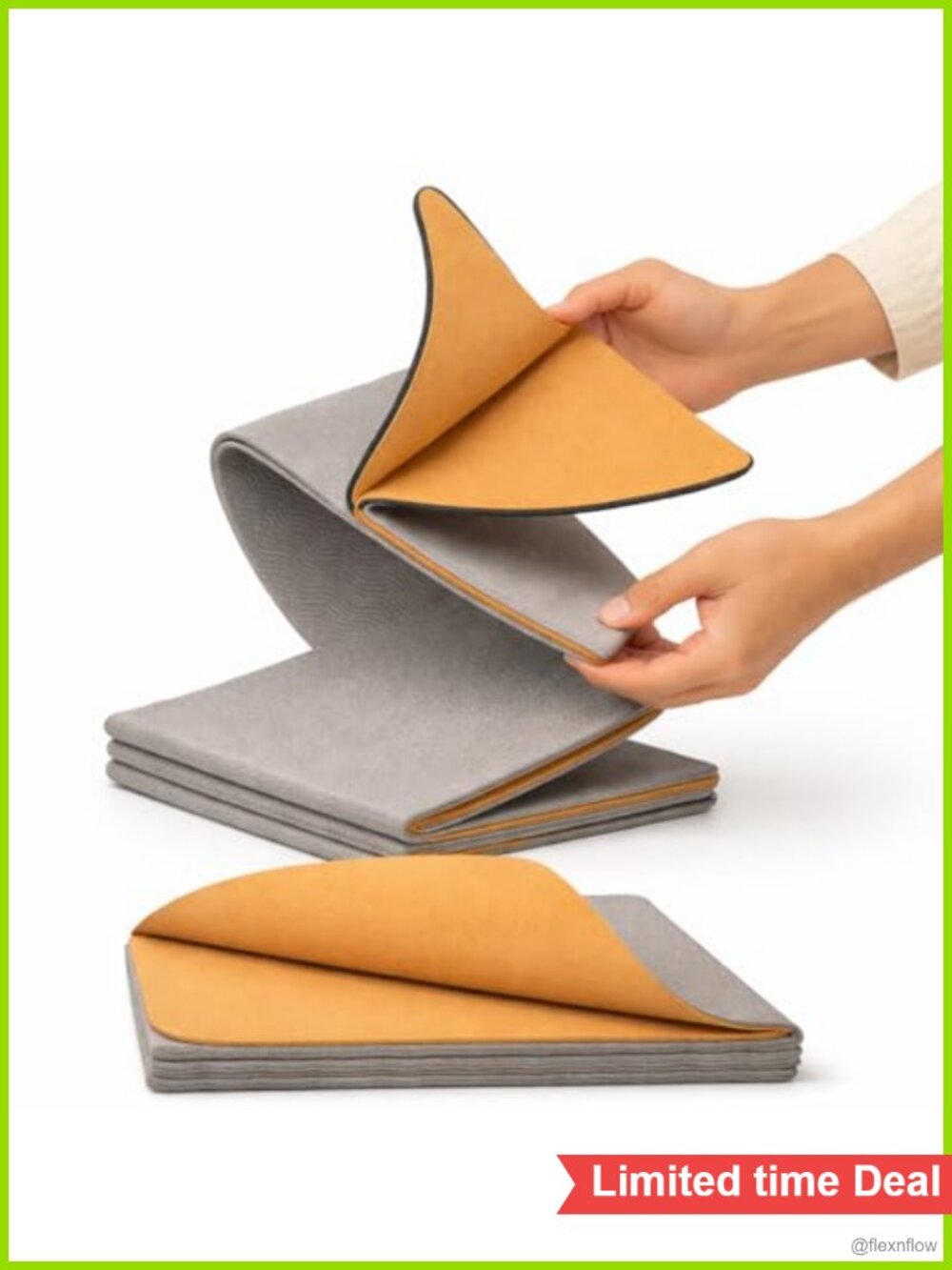Foldable Travel Yoga Mat 5mm Cork Non-Slip Lightweight